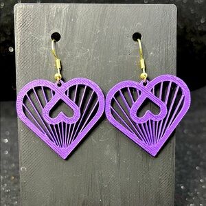 Purple Heart Earrings